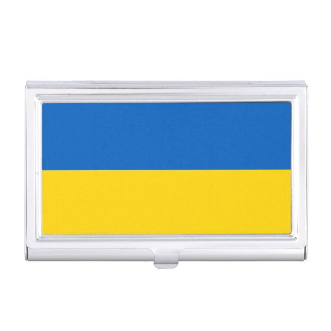 Patriotic Ukraine Flag Business Card Case (Front)