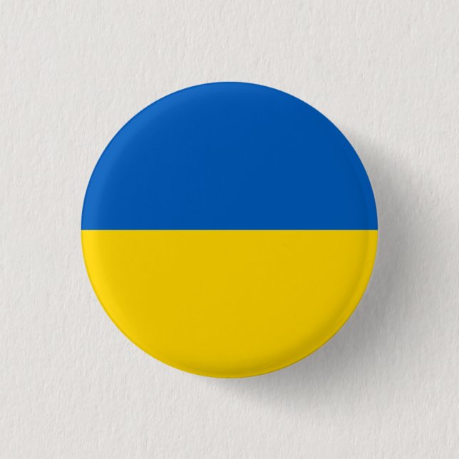 Patriotic Ukraine Flag Button (Front)