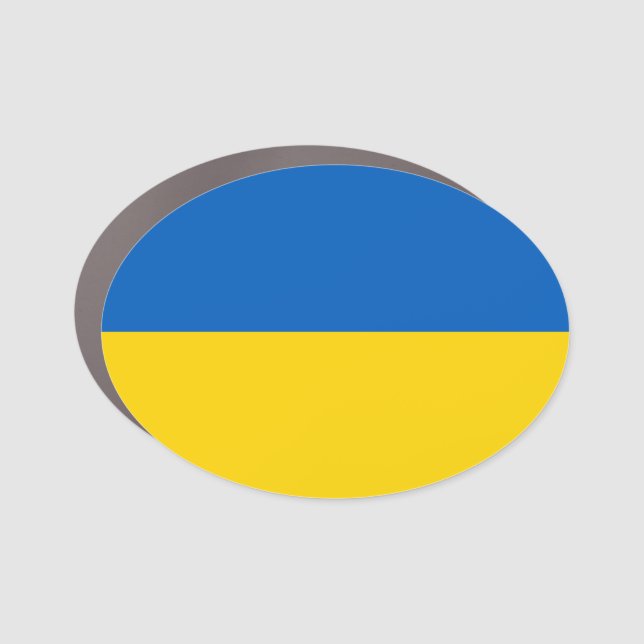 Patriotic Ukraine Flag Car Magnet (Front)