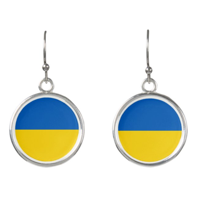 Patriotic Ukraine Flag Earrings (Front)