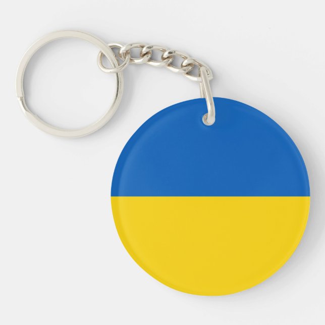 Patriotic Ukraine Flag Keychain (Front)