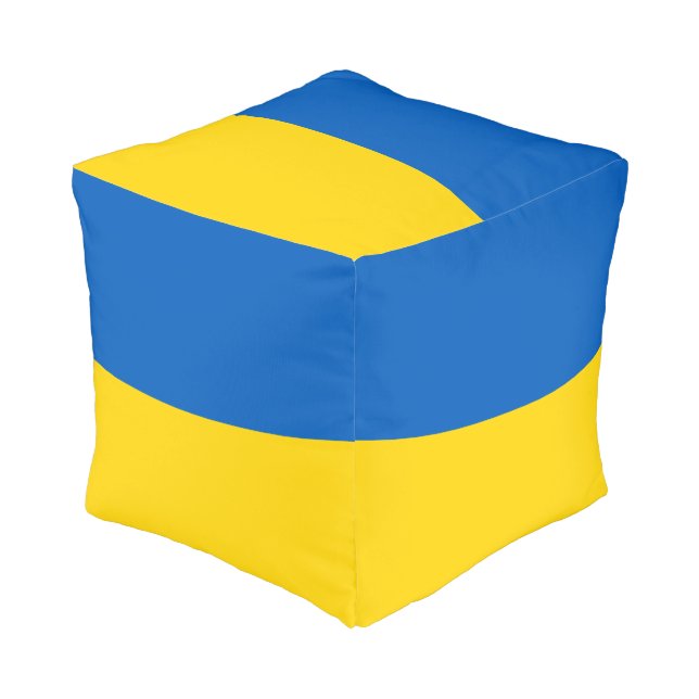 Patriotic Ukraine Flag Pouf (Angled Front)