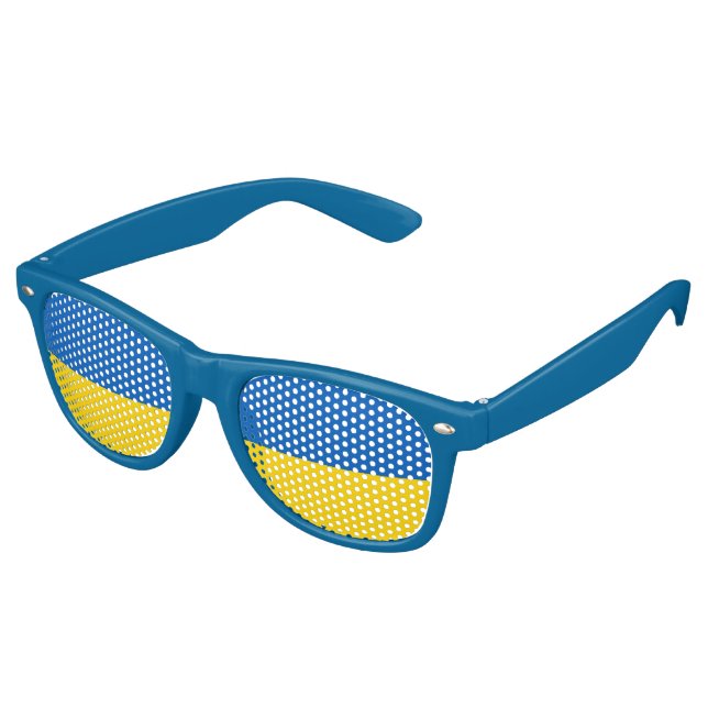 Patriotic Ukraine Flag Retro Sunglasses (Angled)