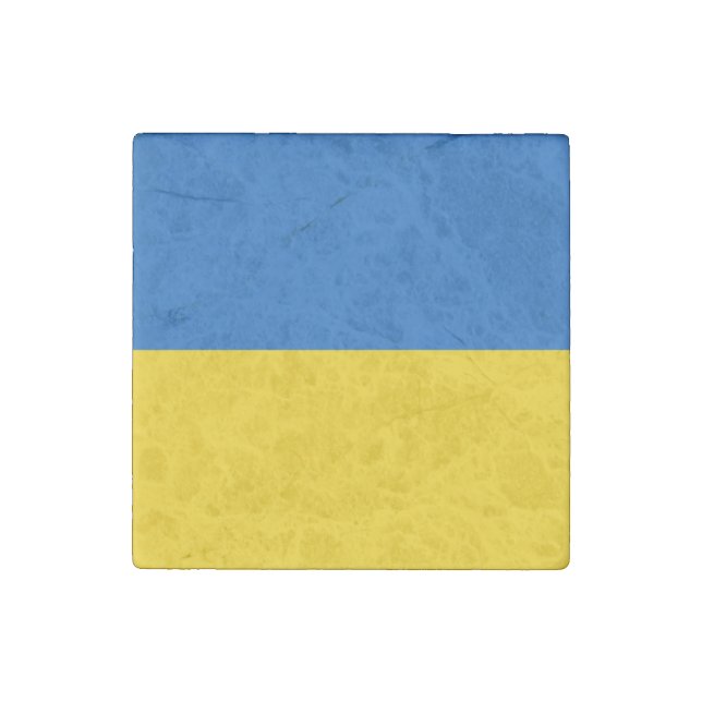 Patriotic Ukraine Flag Stone Magnet (Front)