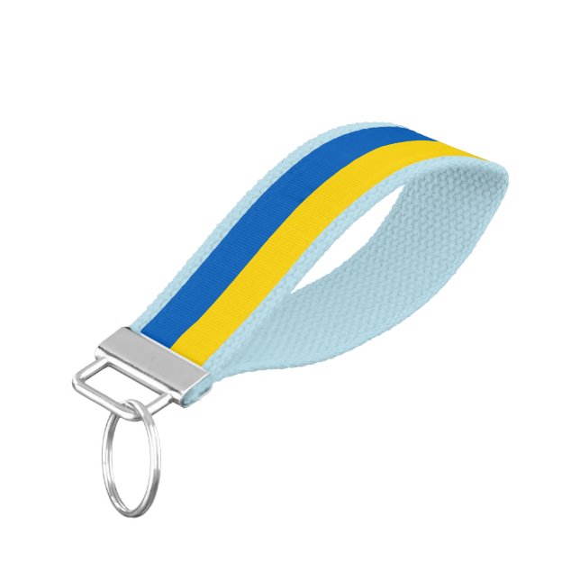 Patriotic Ukraine Flag Wrist Keychain (Angled Down)