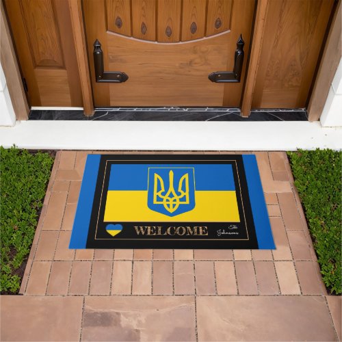 Patriotic Ukraine Ukrainian Flag mats  Welcome
