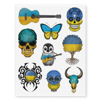 Patriotic Ukrainian Flags Collection Temporary Tattoos