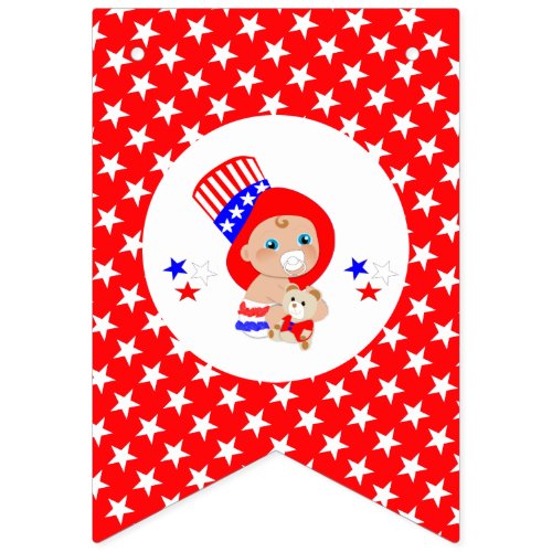 Patriotic Uncle Sam American Baby Personalized Bunting Flags