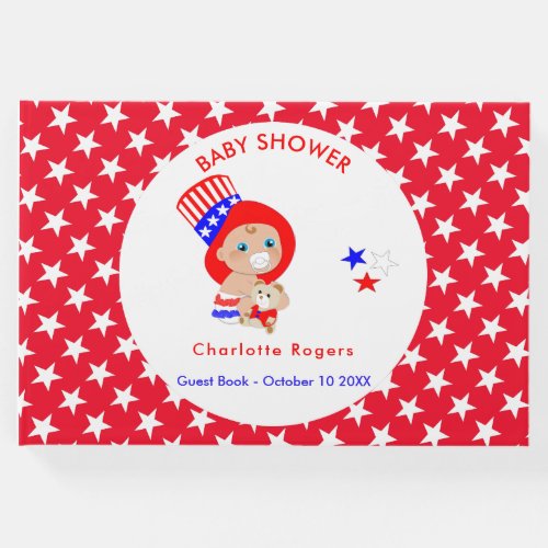 Patriotic Uncle Sam American Baby Personalized Guest Book