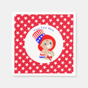 Patriotic Uncle Sam American Baby Personalized Paper Napkins
