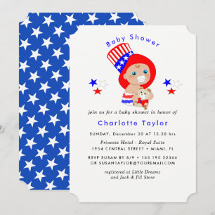 Patriotic Uncle Sam American Baby Shower Invitation
