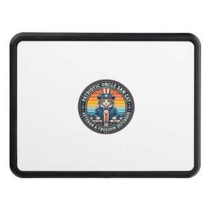 Patriotic Uncle Sam Cat Retro Sunset T-Shirt (2)_1 Hitch Cover