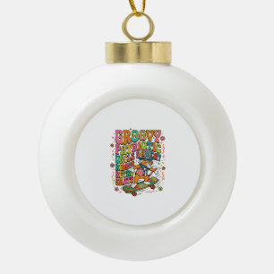Patriotic Uncle Sam Cat Retro Typography T-Shirt ( Ceramic Ball Christmas Ornament