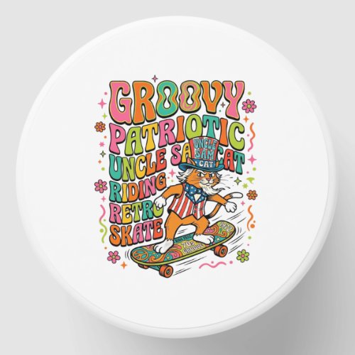 Patriotic Uncle Sam Cat Retro Typography T-Shirt ( Mini Candle Favors