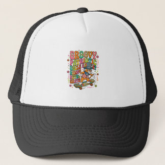 Patriotic Uncle Sam Cat Retro Typography T-Shirt ( Trucker Hat