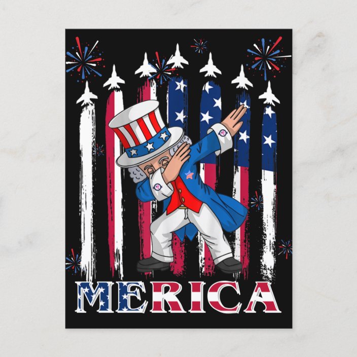 Patriotic Uncle Sam Dabbing Th Of July Postcard Zazzle Com