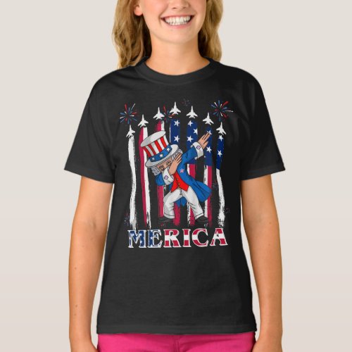 Patriotic Uncle Sam Dabbing 4th of July T_Shirt
