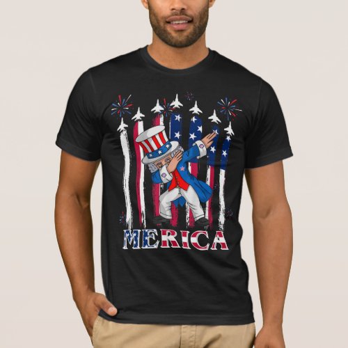 Patriotic Uncle Sam Dabbing 4th of July T_Shirt
