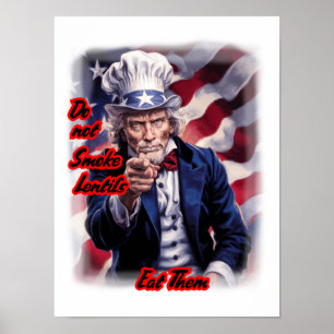 Patriotic Uncle Sam giving a good advice on a Poster