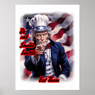 Patriotic Uncle Sam giving a good advice on a Poster