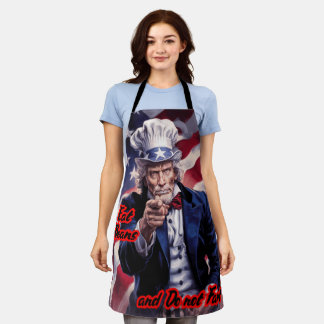 Patriotic Uncle Sam giving advice on a Apron