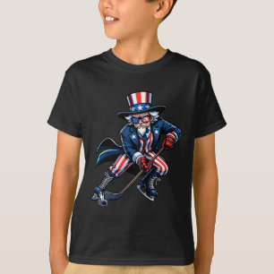 Patriotic Uncle Sam Hockey Player 4th Of July Men T-Shirt