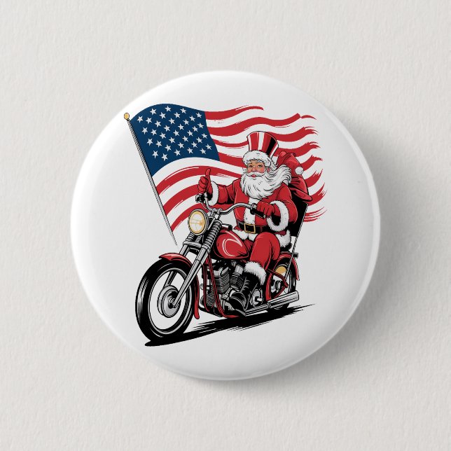 Patriotic Uncle Sam Motorcycle Button (Front)