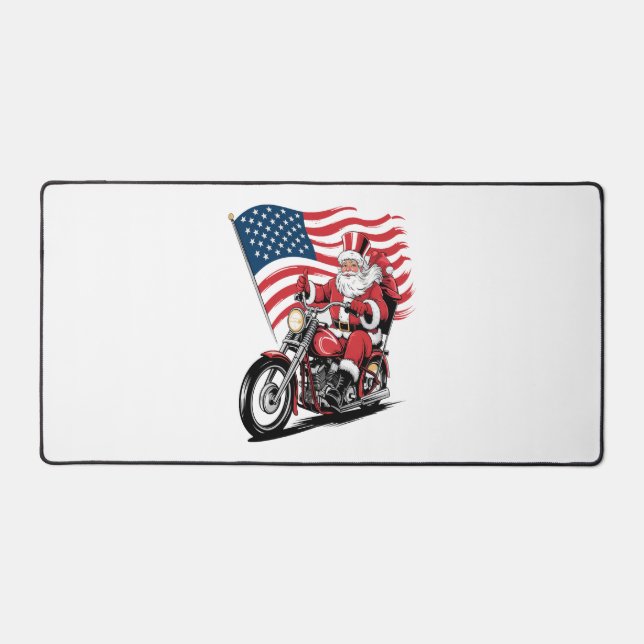 Patriotic Uncle Sam Motorcycle Desk Mat (Front)