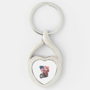 Patriotic Uncle Sam Motorcycle Keychain