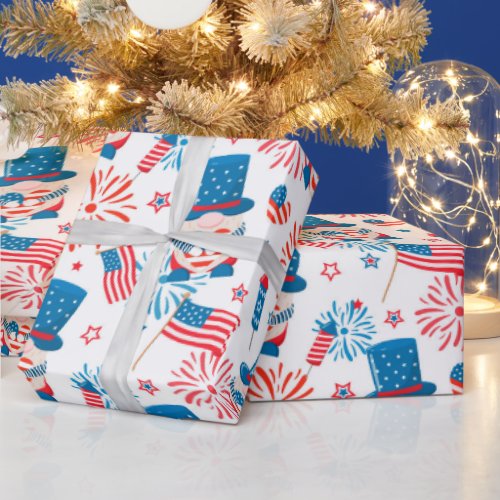 Patriotic Uncle Sam pattern Wrapping Paper