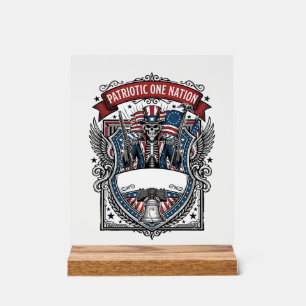 Patriotic Uncle Sam Skeleton Dark Patriot Skeleton Acrylic Sign