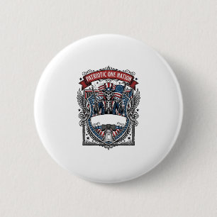Patriotic Uncle Sam Skeleton Dark Patriot Skeleton Button