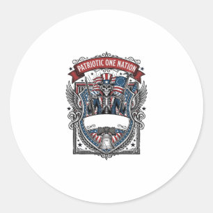 Patriotic Uncle Sam Skeleton Dark Patriot Skeleton Classic Round Sticker
