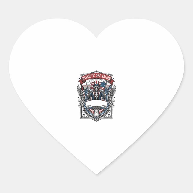 Patriotic Uncle Sam Skeleton Dark Patriot Skeleton Heart Sticker (Front)