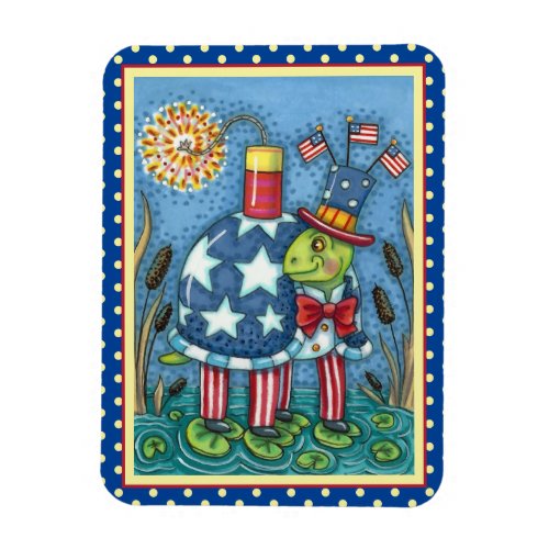 PATRIOTIC UNCLE SAM TURTLE FUNNY FIRECRACKER Cute Magnet