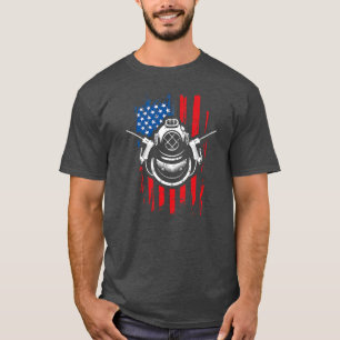 Patriotic Underwater Welding American Flag 4th of T-Shirt