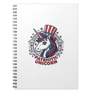 Patriotic Unicorn Vintage Engraving Graphic_1 Notebook
