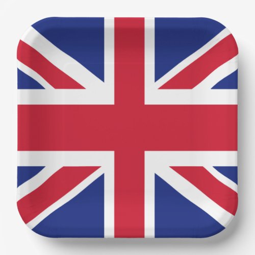 Patriotic Union Jack British Flag Paper Plate