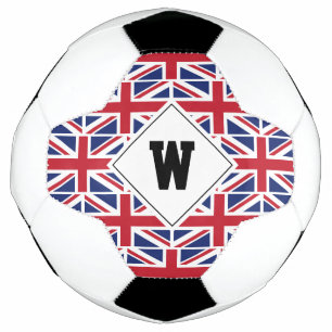 Patriotic UNION JACK UK GB Monogram Soccer Ball