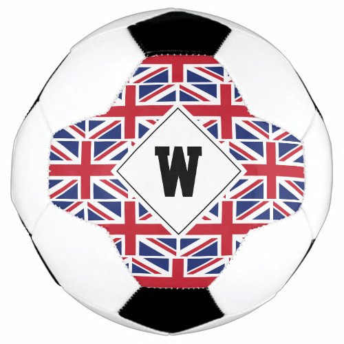Patriotic UNION JACK UK GB Monogram Soccer Ball