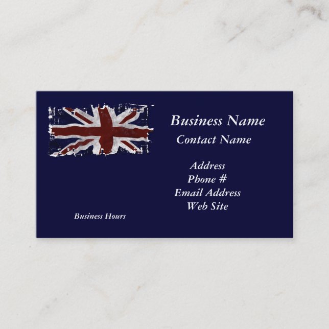 Patriotic Union Jack UK Union Flag Business Cards (Front)