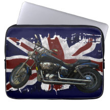 Patriotic Union Jack UK Union Flag & Motorcycle