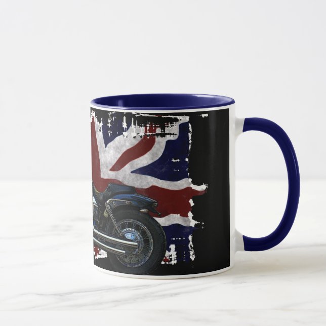 Patriotic Union Jack, UK Union Flag, Motorcycle Mug (Right)