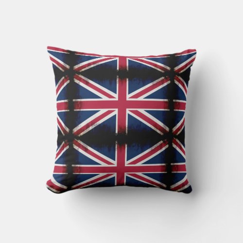 Patriotic Union Jack UK Union Flag Throw Pillow