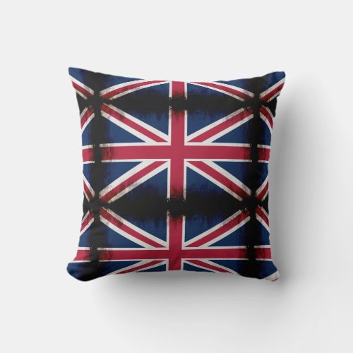 Patriotic Union Jack UK Union Flag Throw Pillow