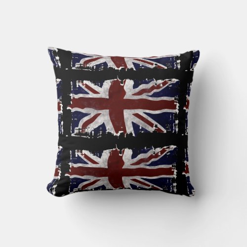 Patriotic Union Jack UK Union Flag Throw Pillow