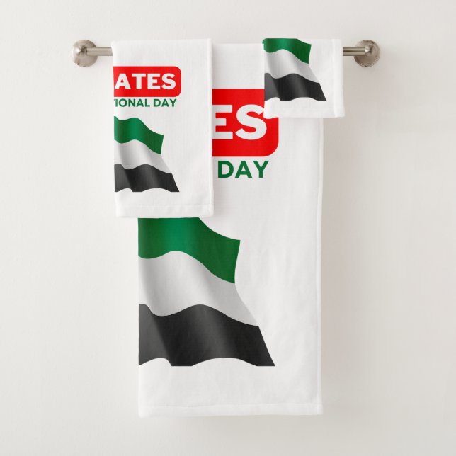 Patriotic United Arab Emirates Flag Bath Towel Set (Insitu)