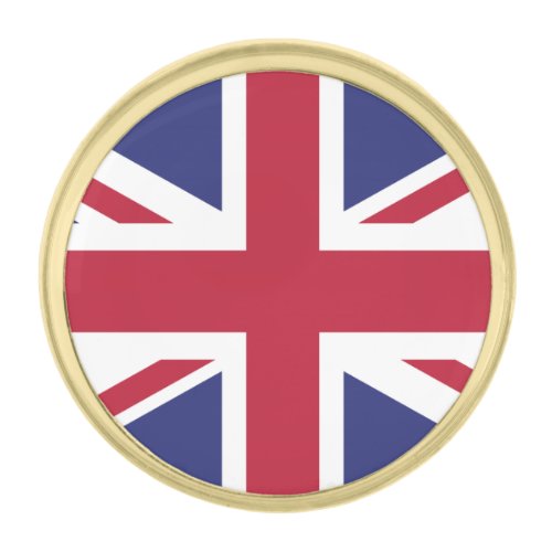Patriotic United Kingdom Flag Gold Finish Lapel Pin
