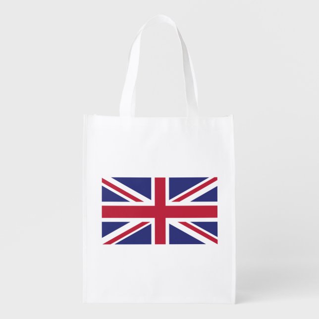 Patriotic United Kingdom Flag Grocery Bag (Front)