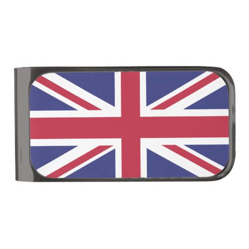 Patriotic United Kingdom Flag Gunmetal Finish Money Clip